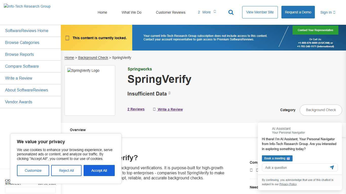 SpringVerify Customer Reviews 2026 Background Check